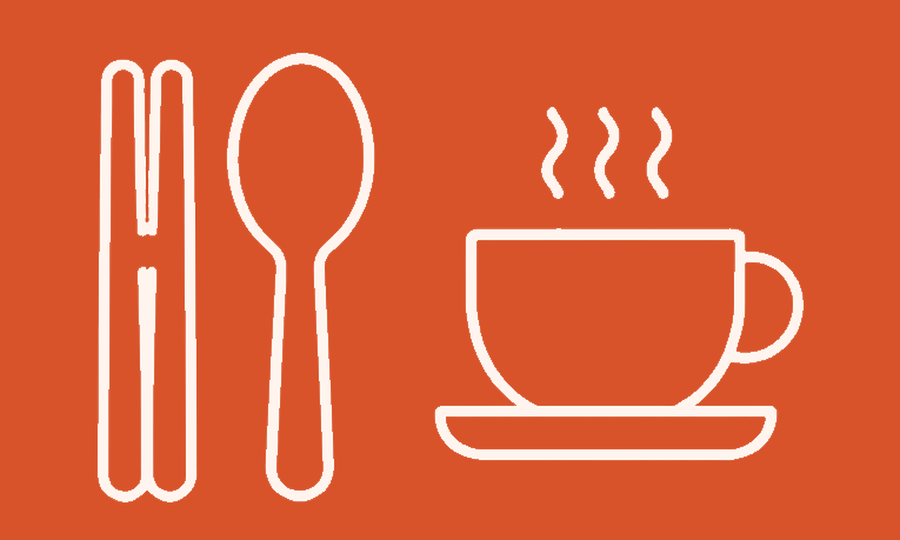 Taste board icon — chopsticks and coffee cup